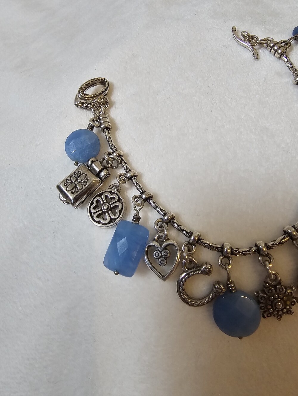 Brighton Fortune Blue Quartz Charm Bracelet Retired Vintage J31792 - Picture 3 of 8